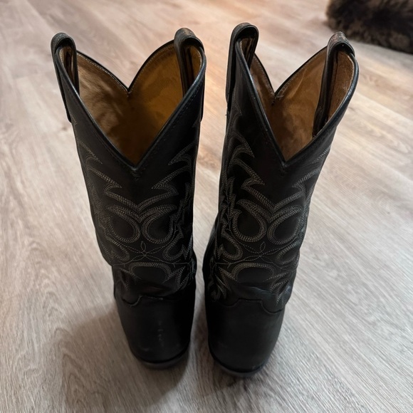 Tony Lama Stallion Black Cowboy Boots Men 8.5 EE Leather Western Made in USA main image 6